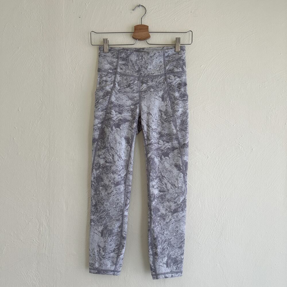 lululemon athletica Gray Marble-Print High-Rise Leggings